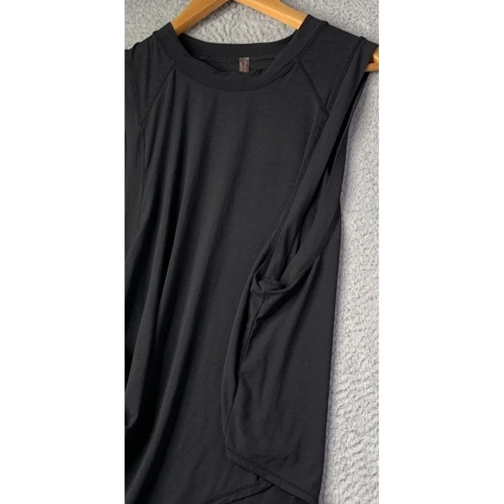 Free People Movement Tank Top Womens S/P Black Open On Sides Tie On One Side